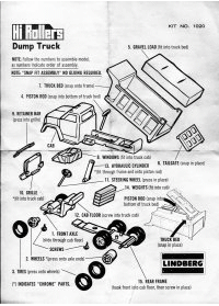 Lindberg Truck Instructions