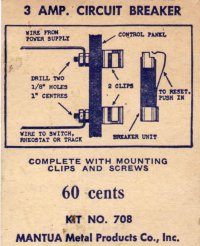 Mantua 708 Circuit Breaker Instructions 1952