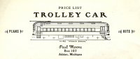 Paul Moore Trolley Car Flier April 1960