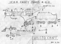Aristo-Craft 4-6-0 Casey Jones Diagram 1958