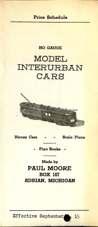 Paul Moore Trolley Car Flier September 1949