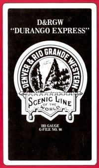 Westside G-File #98 Durango Express Denver and Rio Grande Western Train Set